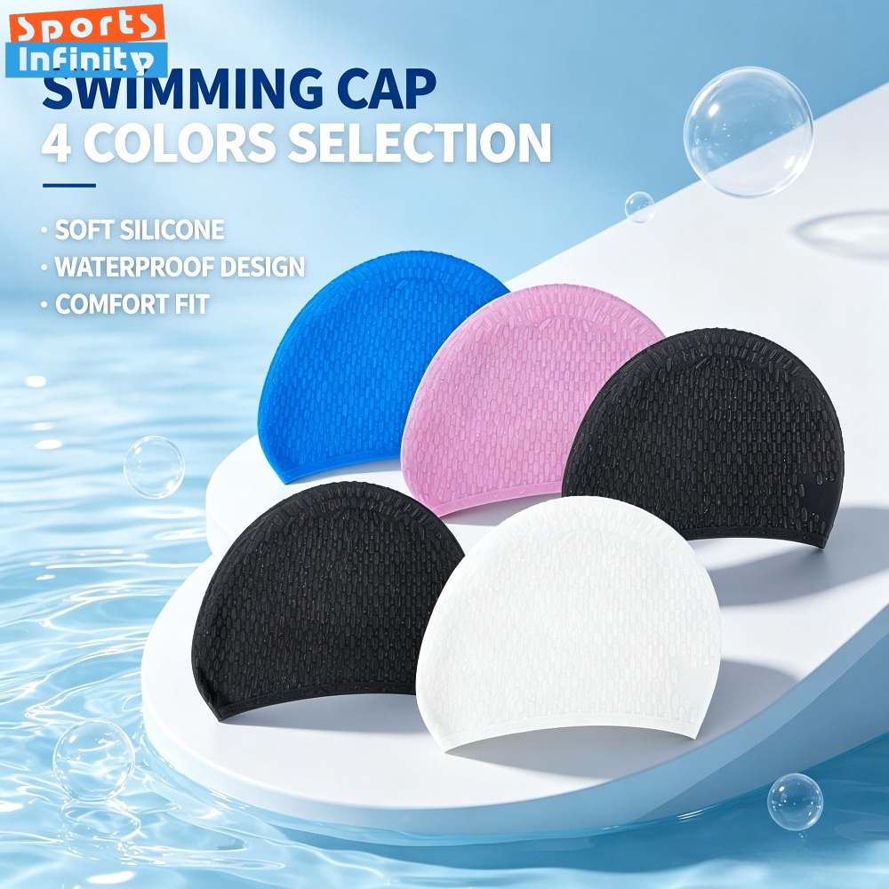 Swim Hat Silicone - 大人用シリコンスイムキャップ 男女兼用 伸縮性のあるスイミングハット プール・ビーチトレーニング用 防水