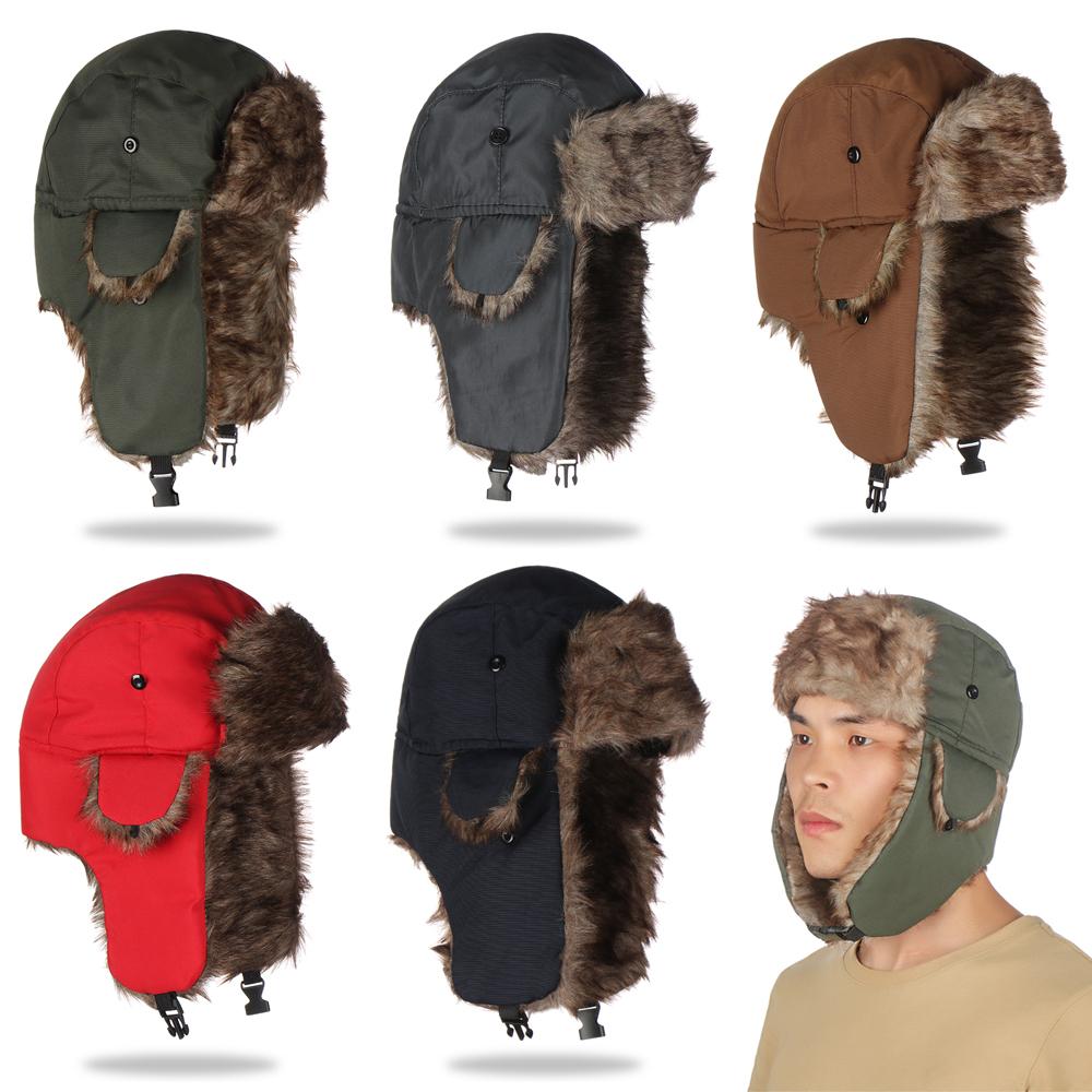 Winter Trapper Hat - 男性女性用毛皮トラッパー スキーハット 冬用帽子 ロシア風ウシャンカ