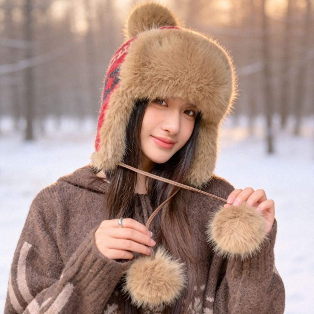 スタイリッシュなポリエステル製ニットトラッパーハット ポンポ - Winter Trapper Hat のレビューと価格